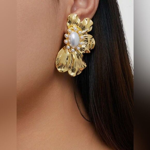 Vintage flower earrings N963 - Picture 1 of 7